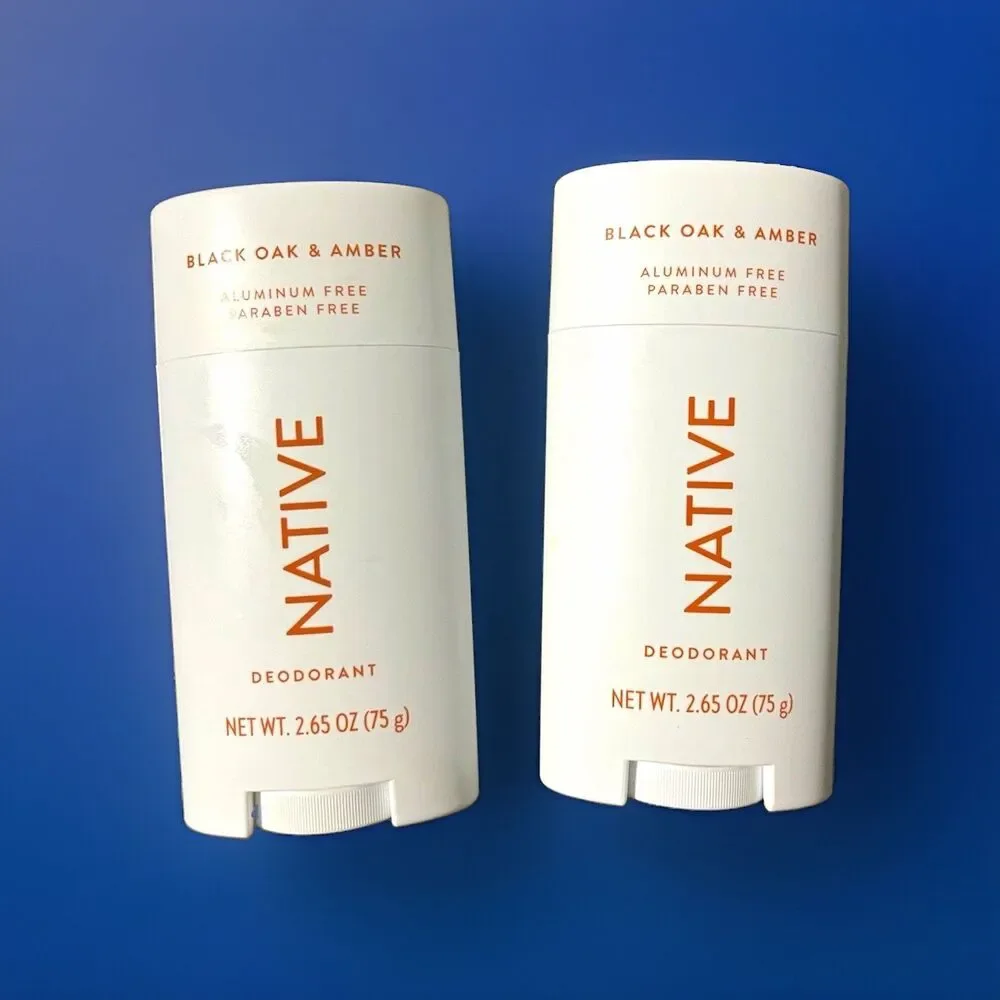 Native Deodorant Stick Black Oak & Amber 2.65 oz Aluminum-Free 2 Pack